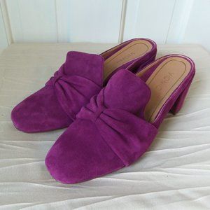 New Vionic Presley Purple Suede Mules sz 6.5
